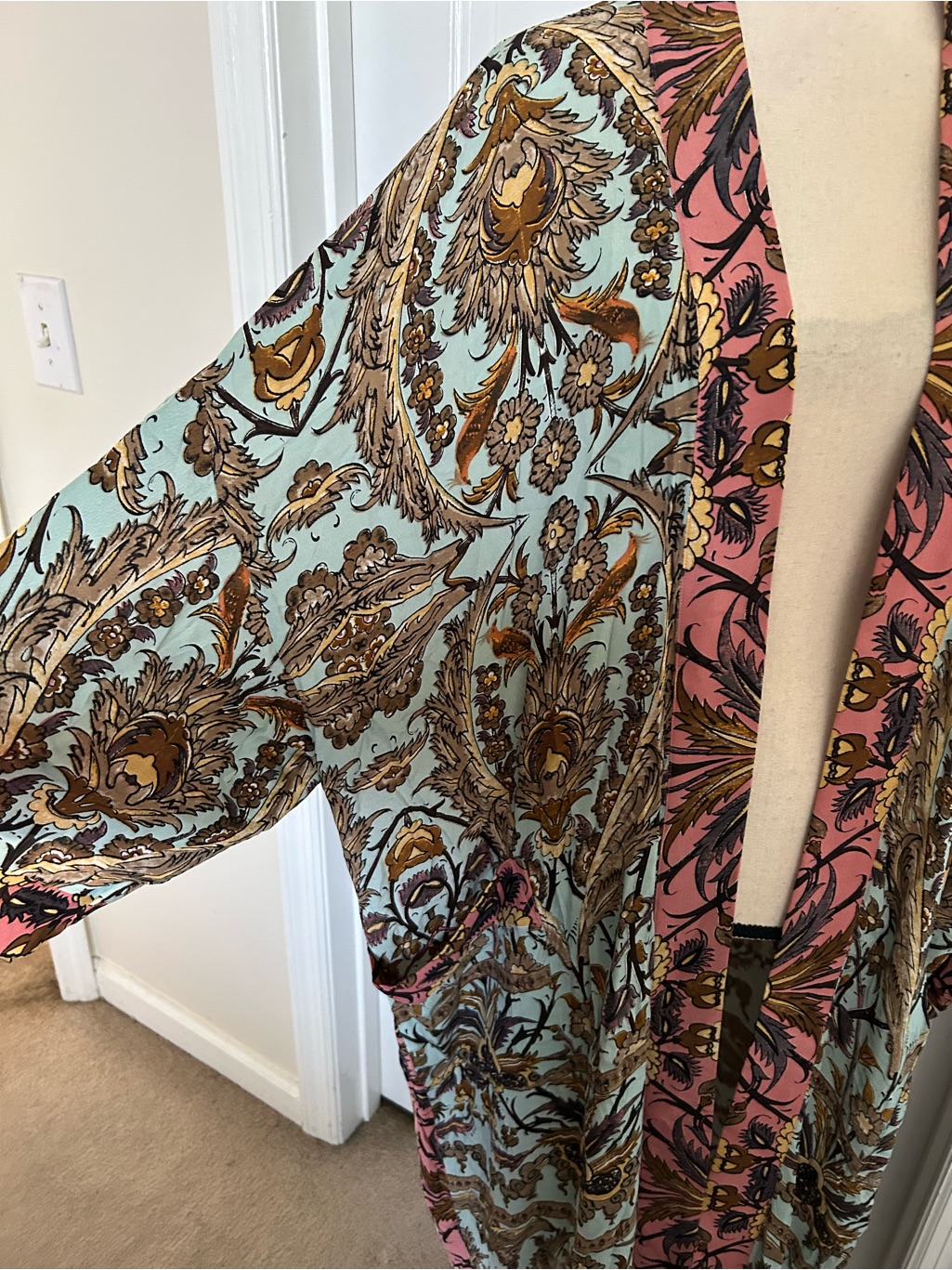 One Hundred Stars Decadent Aqua Long Kimono - One Size Fits All — image 3 of 8
